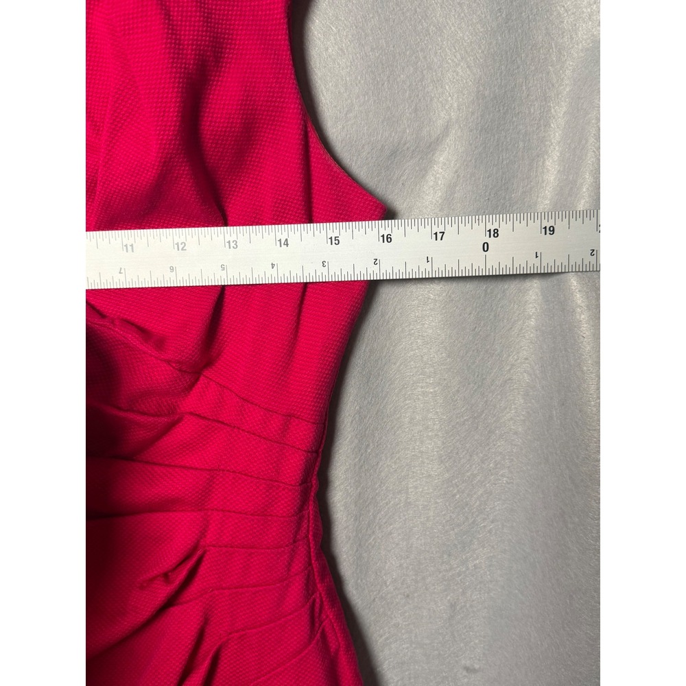 Adrianna Papell Pink Textured Surplice Pleated Sheath Dress Size 6 Sleeveless - Picture 4 of 6